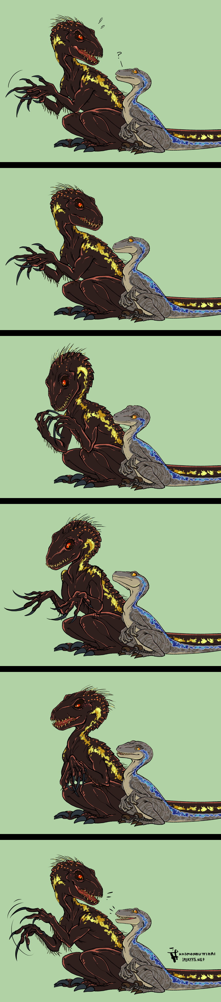 Blue x indoraptor comic